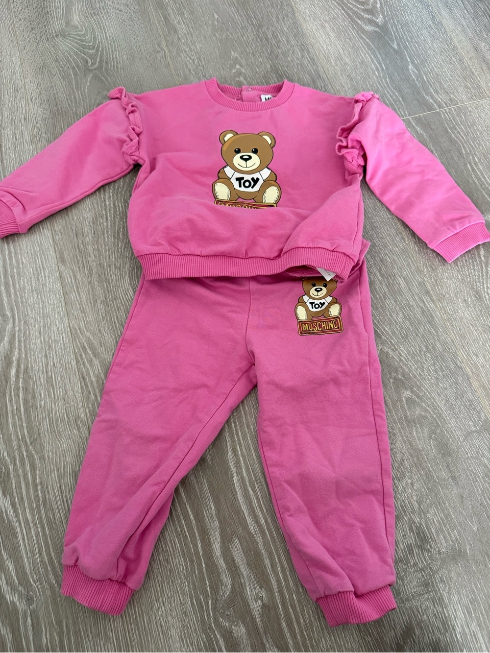 Moschino Kids Hot Pink Teddy Bear Sweatshirt and Joggers